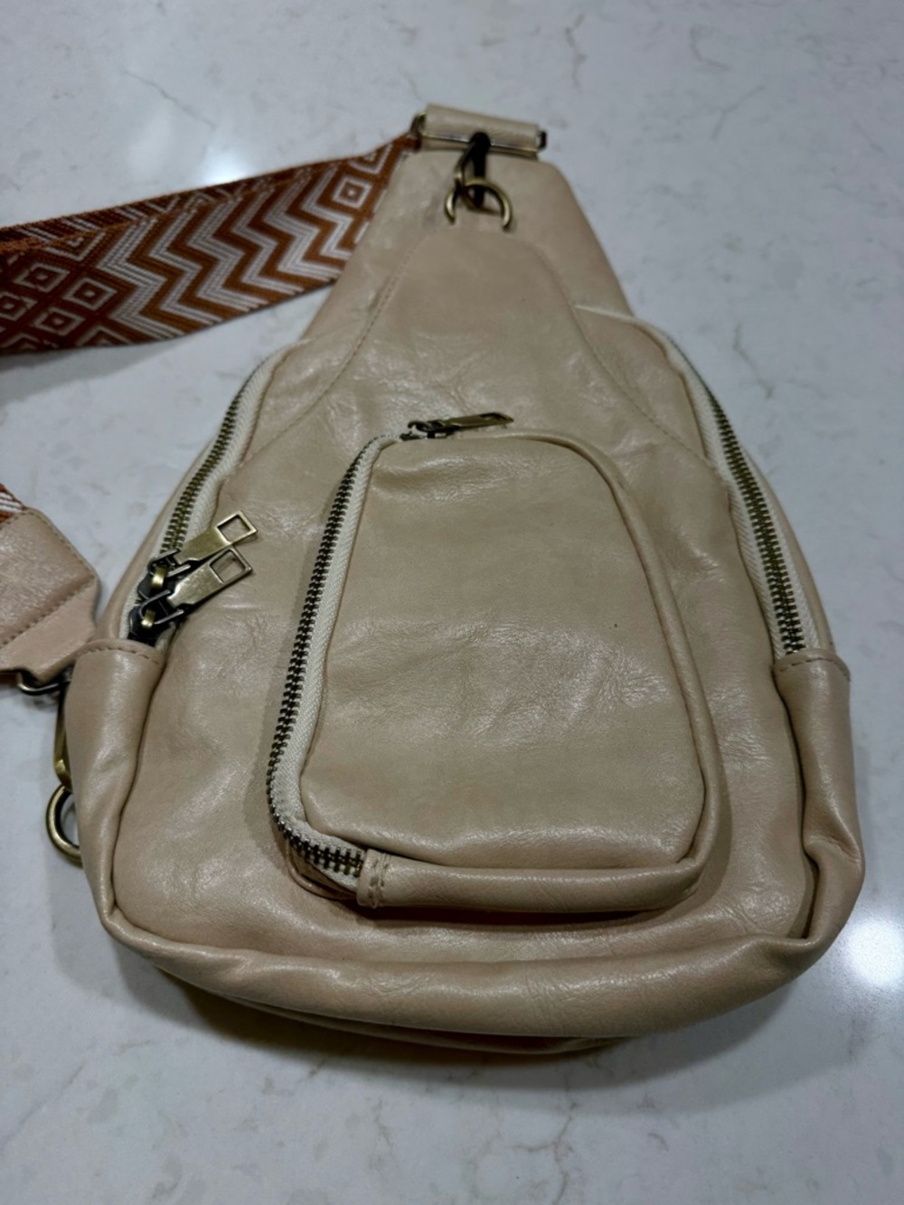 Worn/West Light Tan Sling Bag